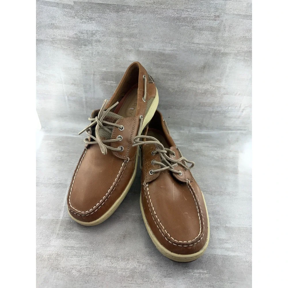 Sperry Top-Sider Men Billfish 3-Eye Boat Shoes Tan Brown Leather 0799320 Sz 12